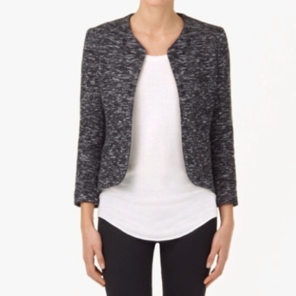 Aritzia Blue Piroutte Cropped textured Blazer Open Front Size 2 - Picture 1 of 10